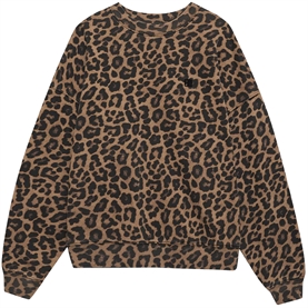 Anine Bing Miles Sweatshirt, Black And Brown Leopard